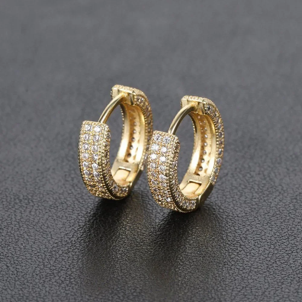 Fully Iced Out Hoop Earrings